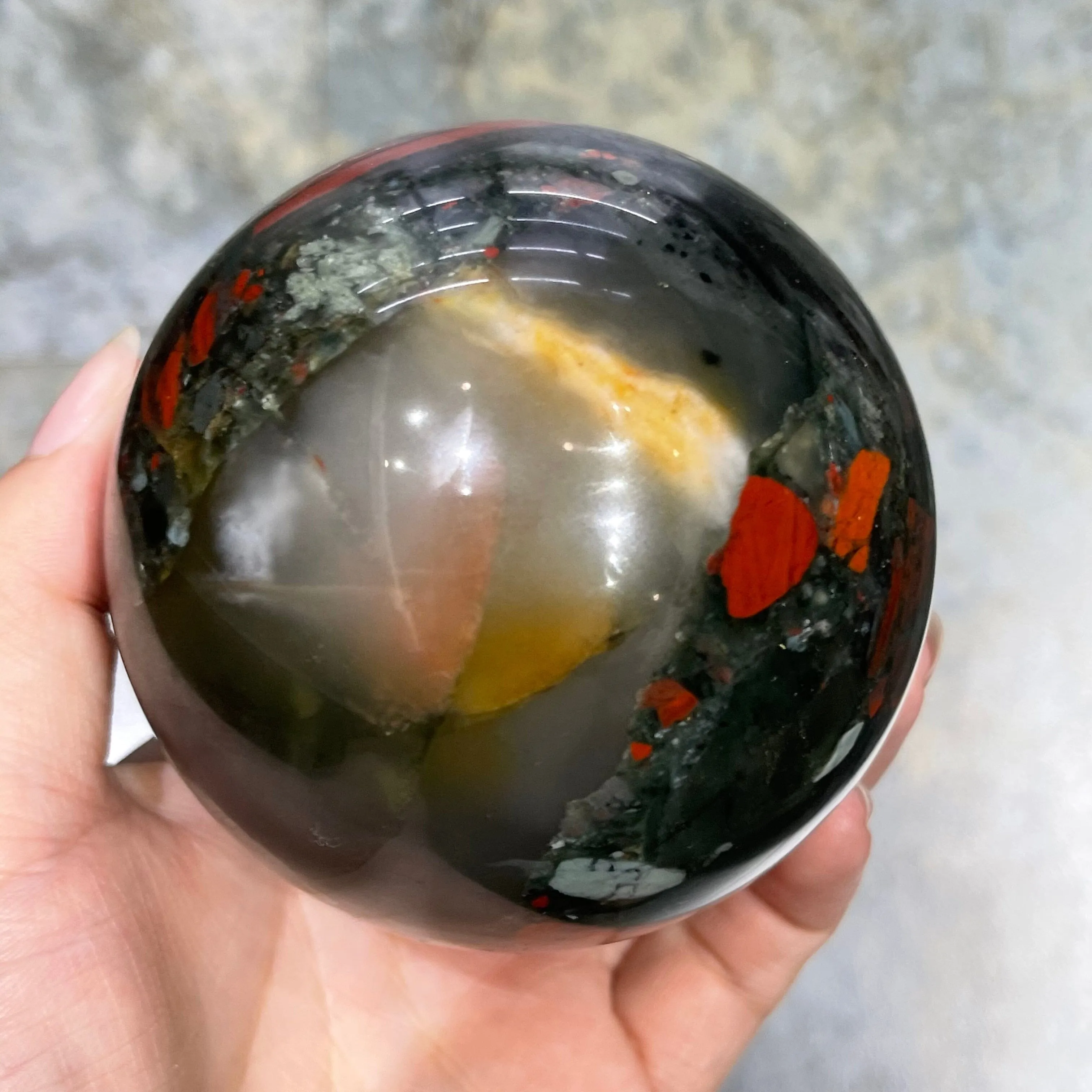 Natural African Bloodstone Crystal Ball