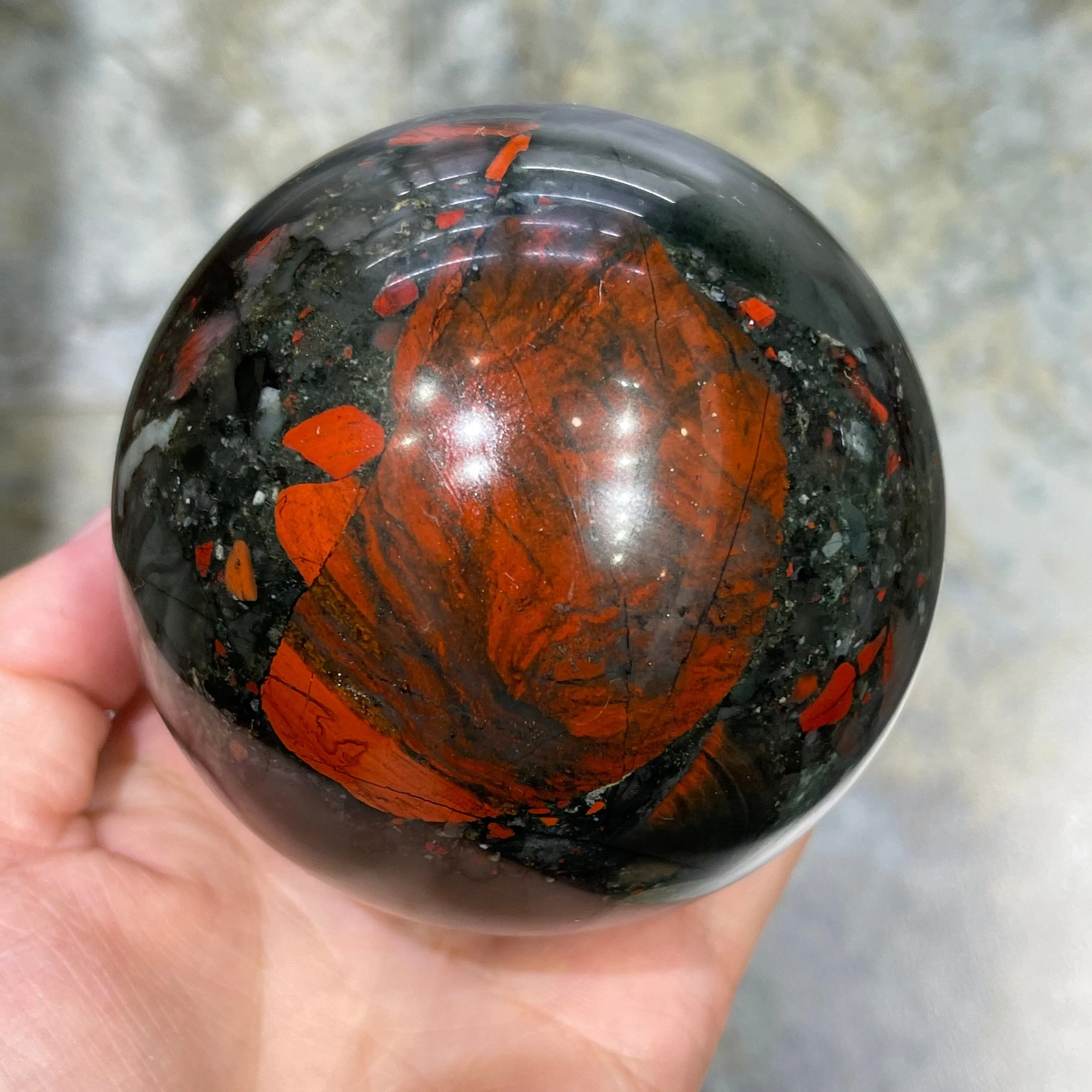 Natural African Bloodstone Crystal Ball