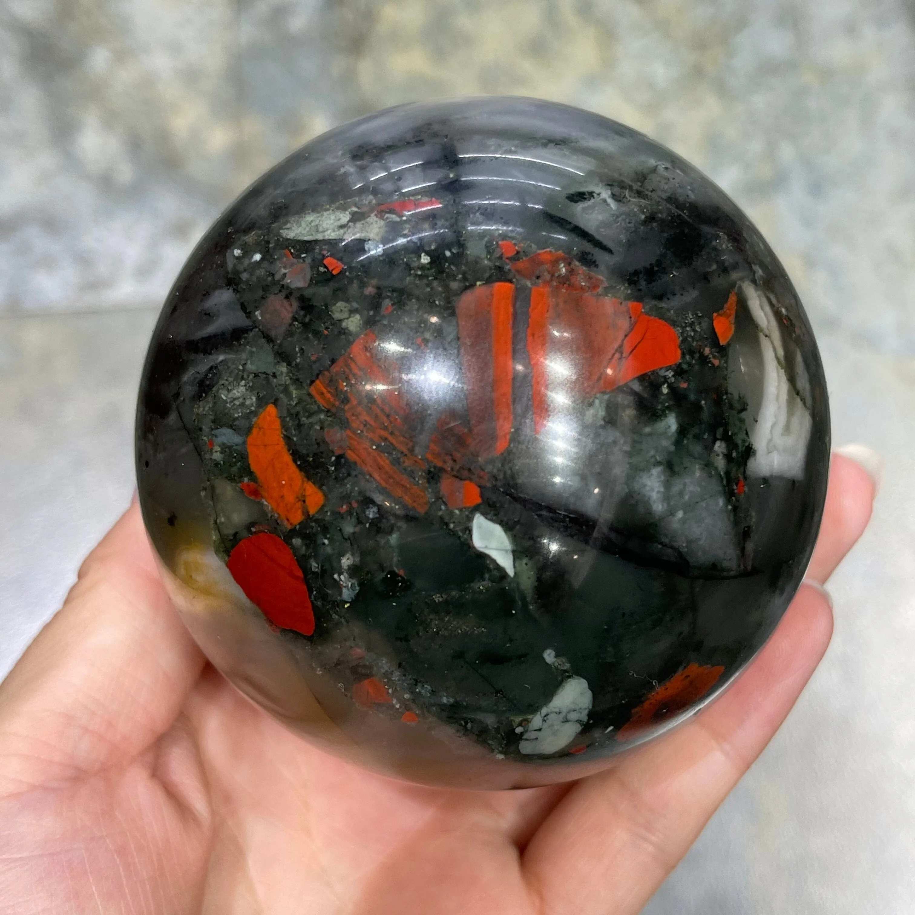 Natural African Bloodstone Crystal Ball