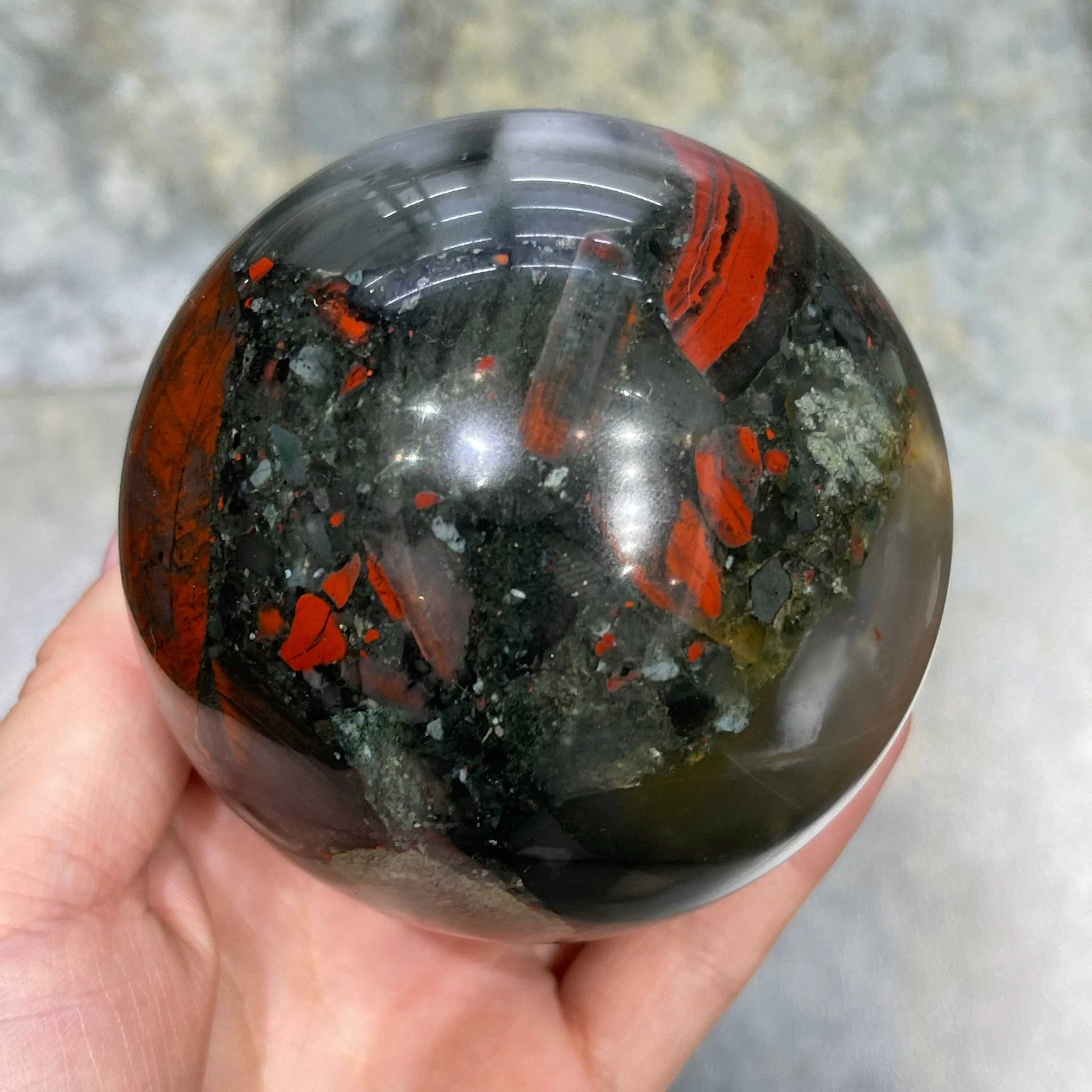 Natural African Bloodstone Crystal Ball