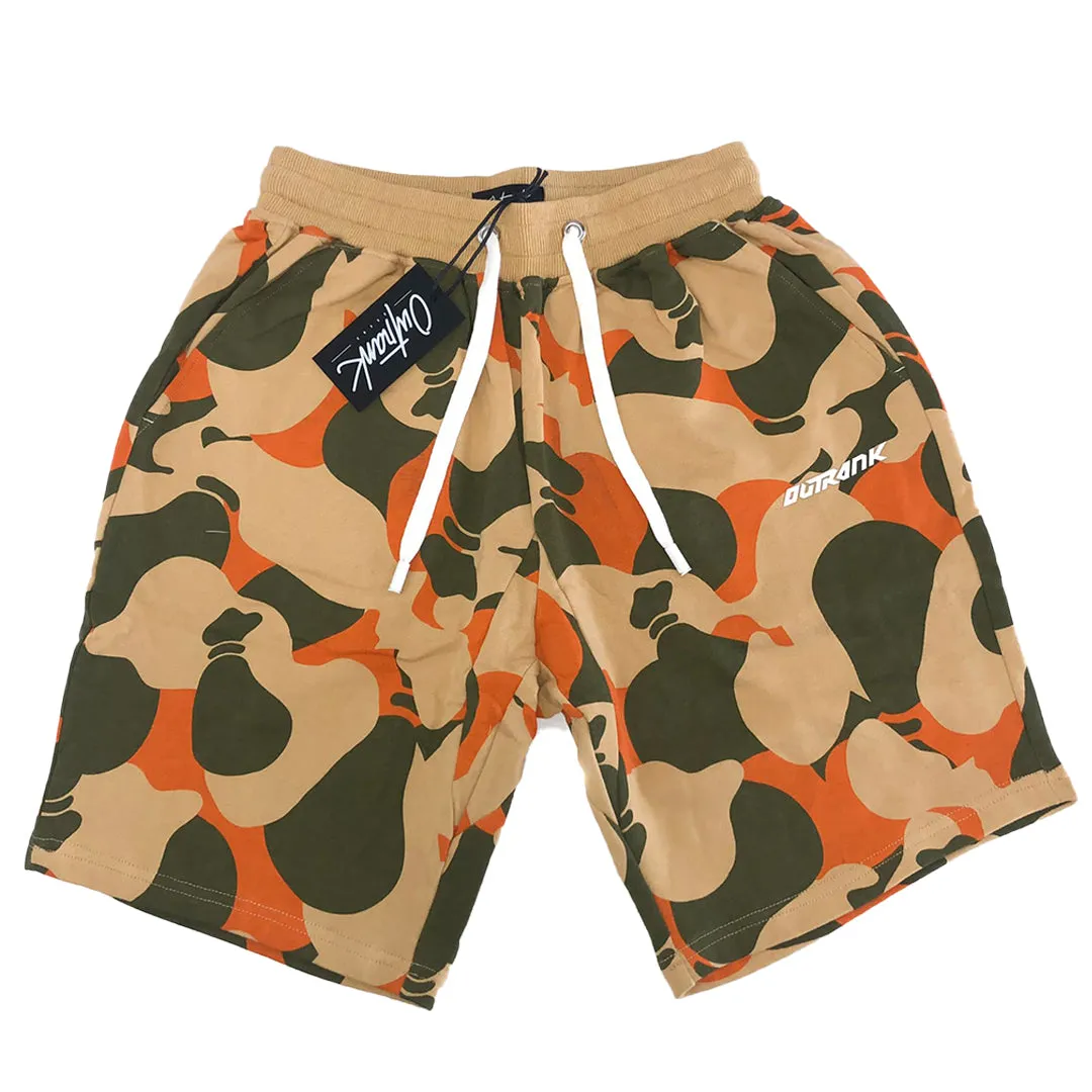 Outrank Money Bag Camo French Terry Shorts