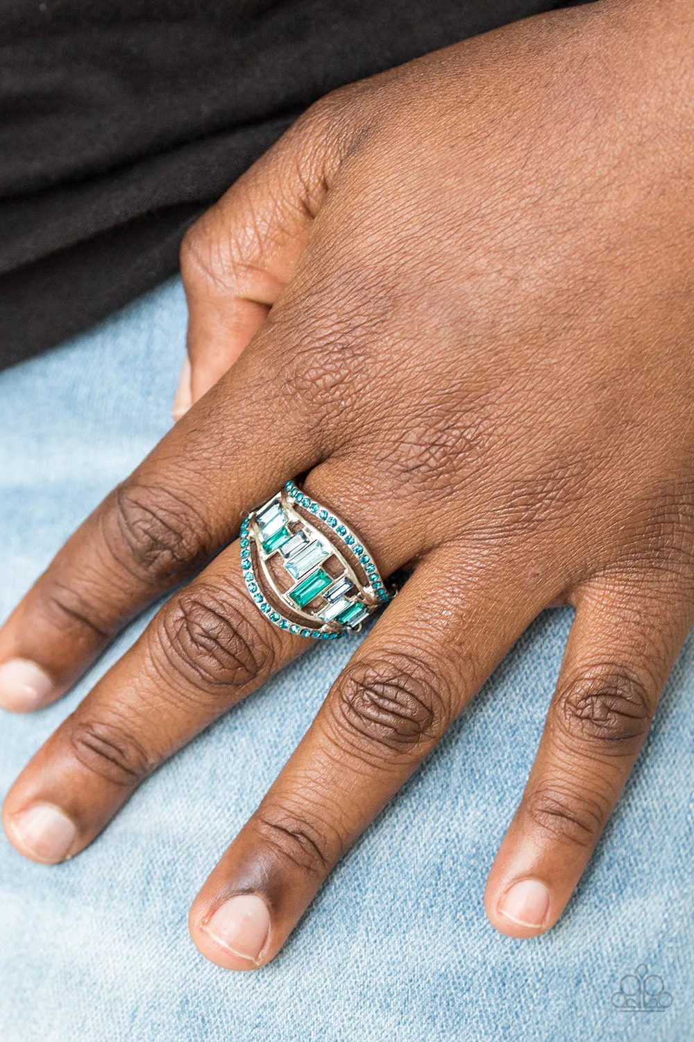 Paparazzi Treasure Chest Charm Blue Ring