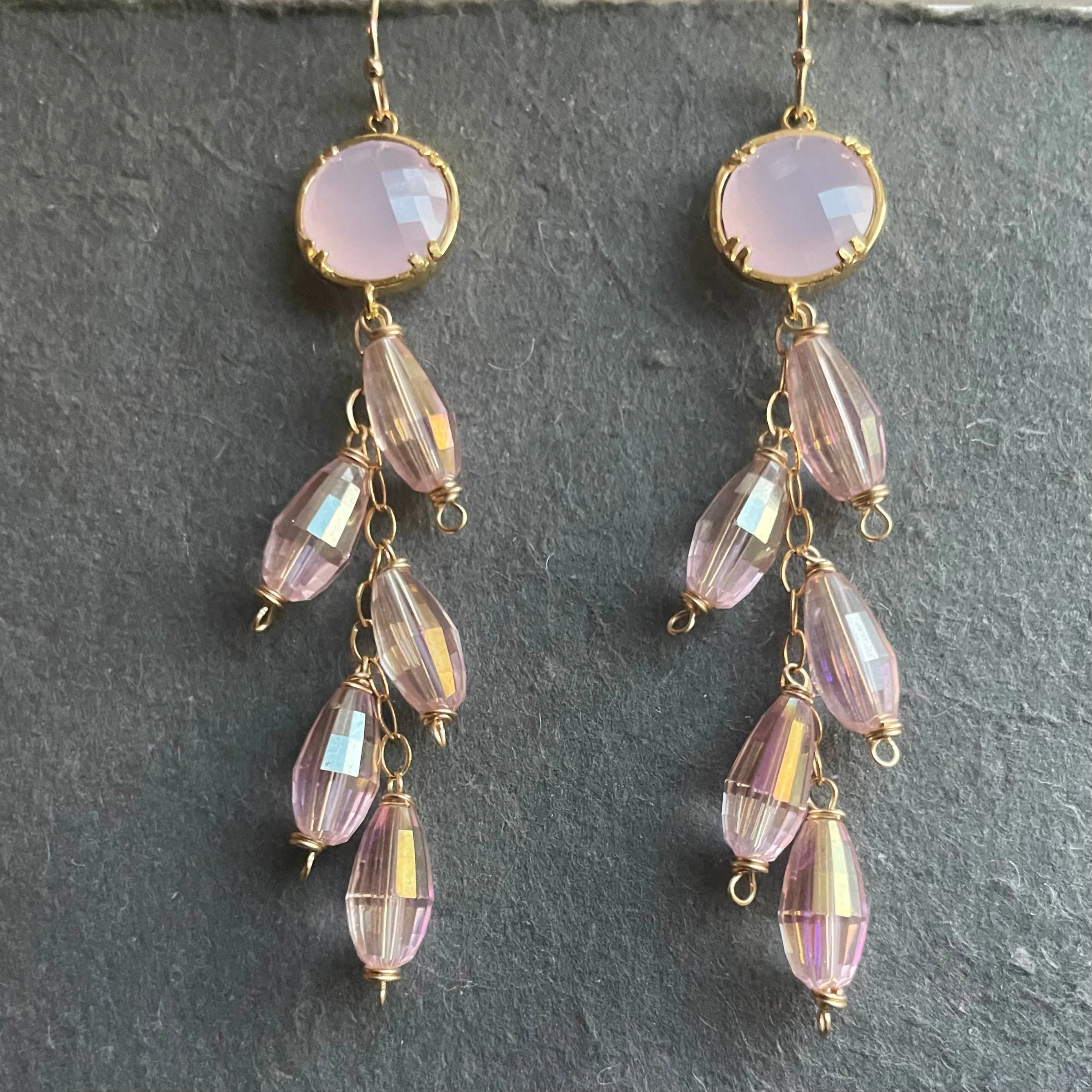 Pink Twinkle Dangle Earrings