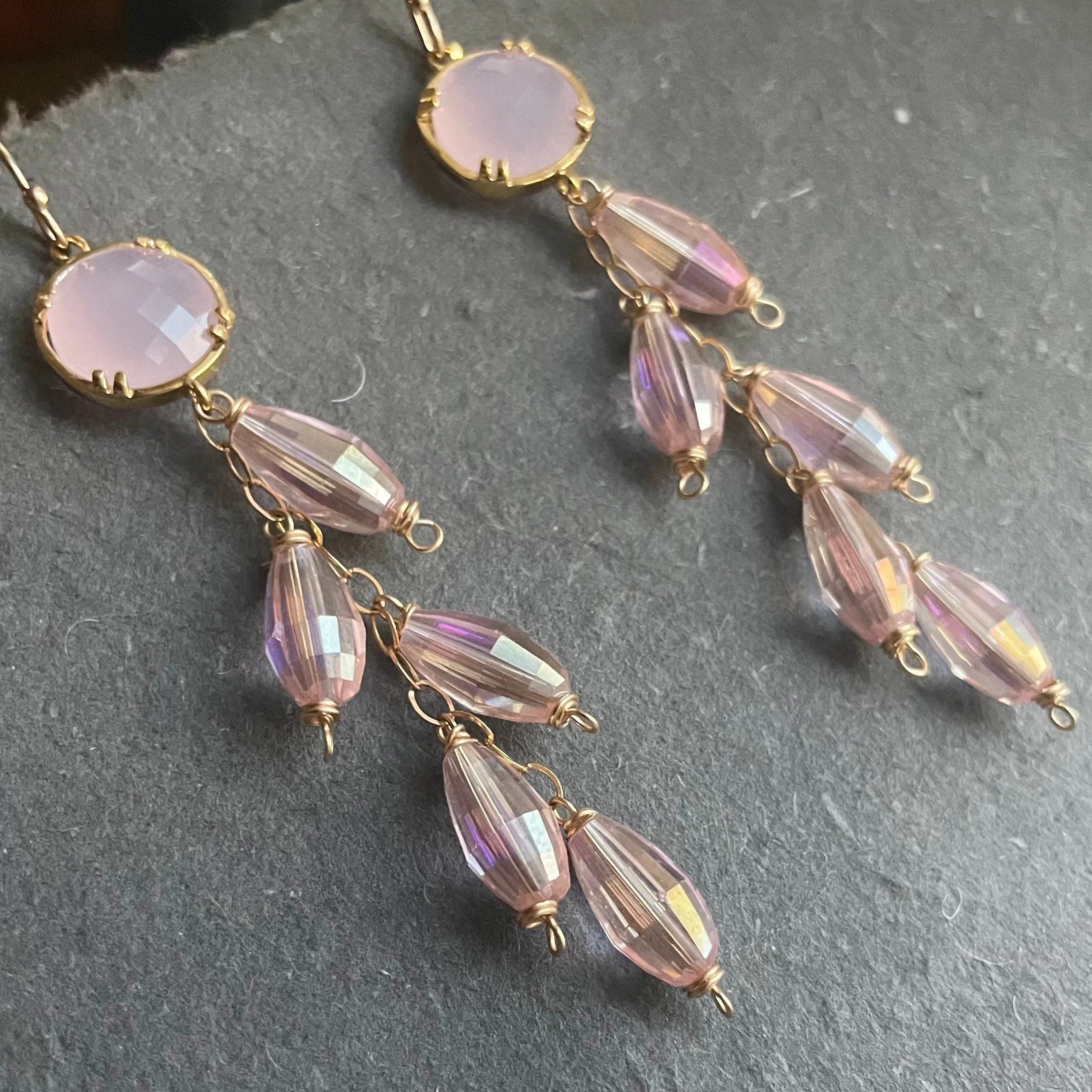 Pink Twinkle Dangle Earrings