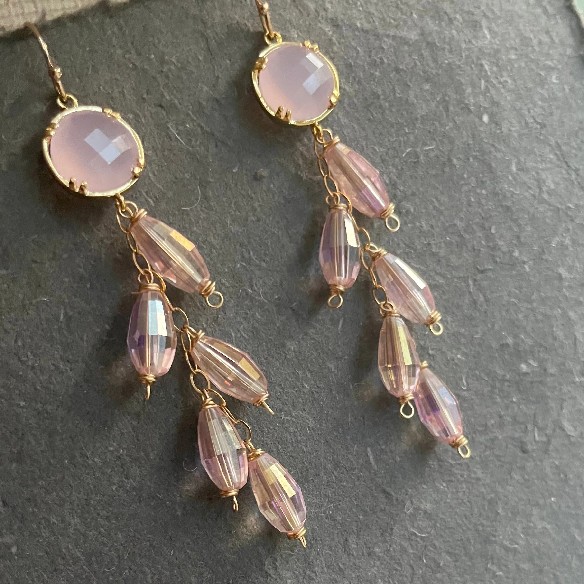 Pink Twinkle Dangle Earrings