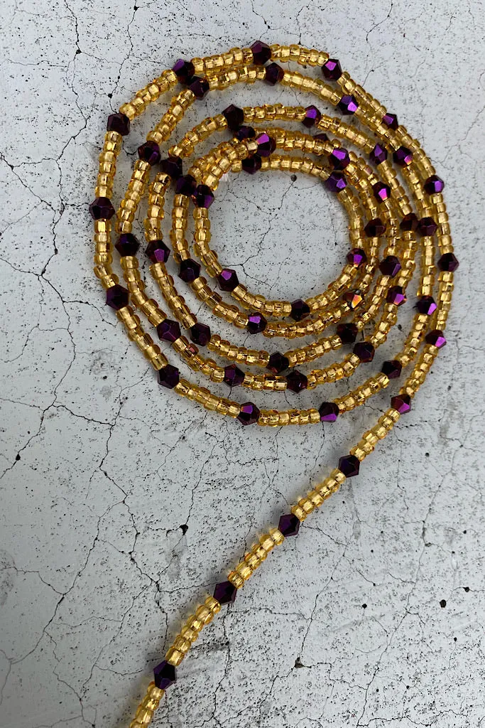 Purple Crystal Waist Beads