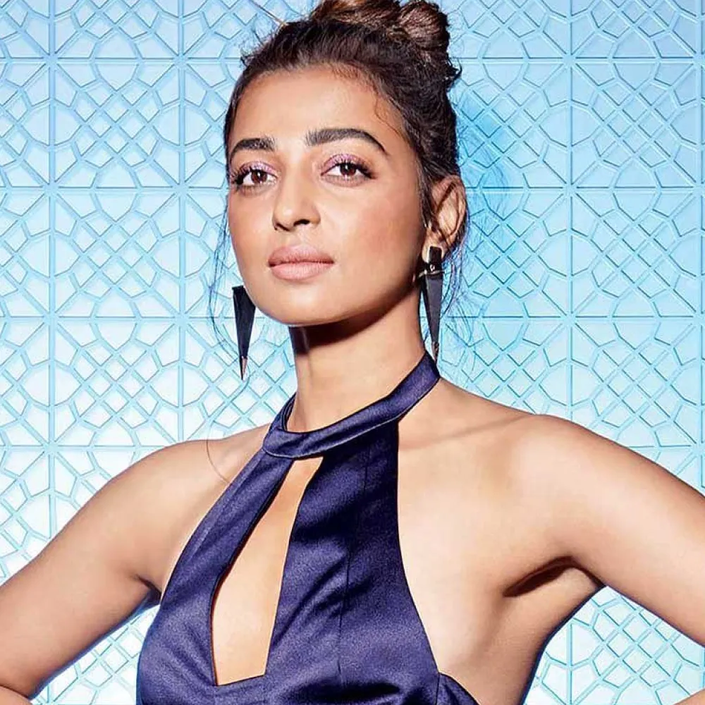 Radhika Apte in Pyramid Earrings