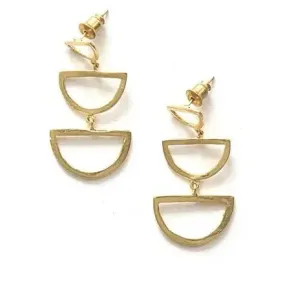 Reverberation Stud Brass Earrings