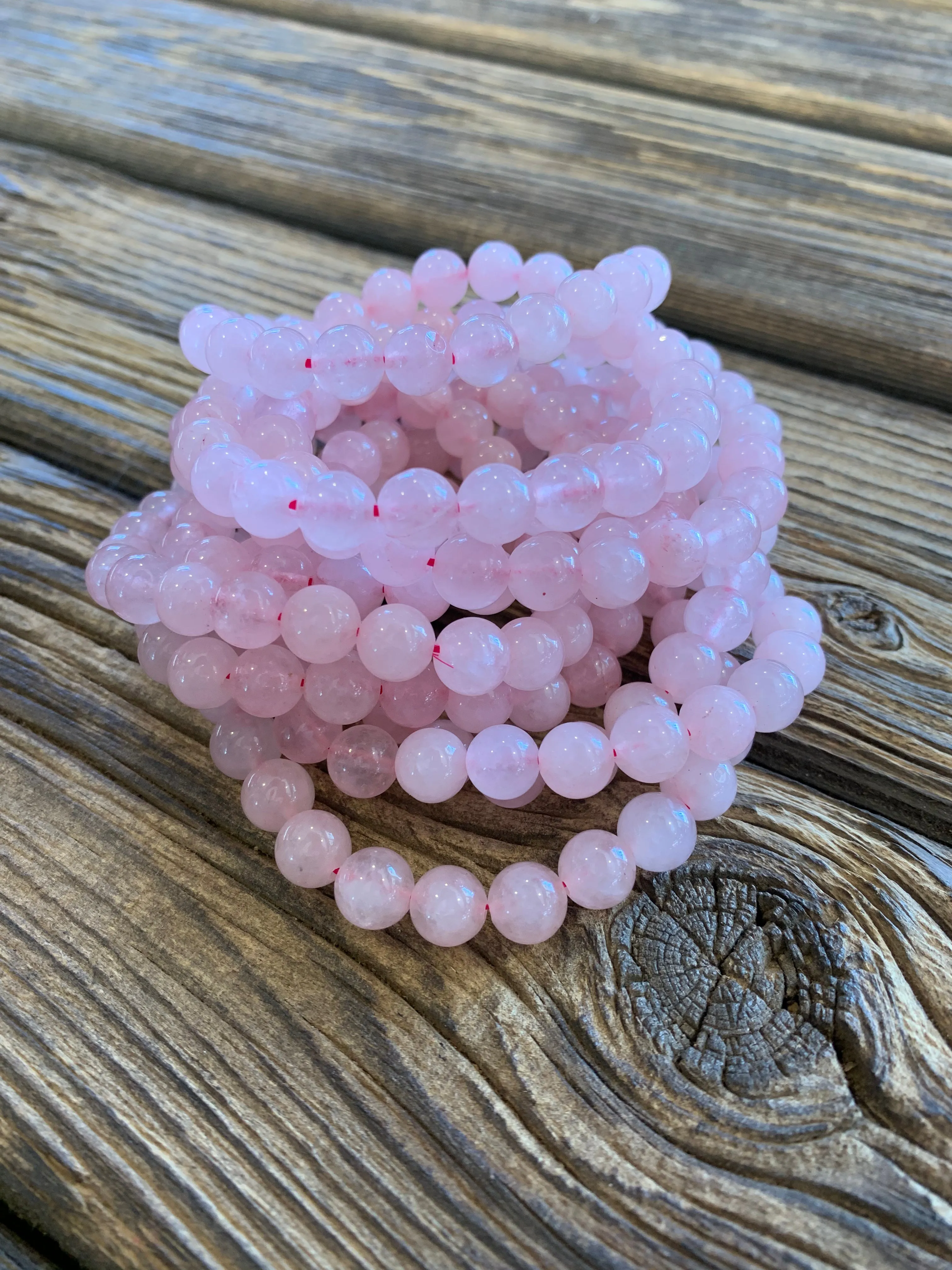 Rose Quartz  Beaded Bracelet