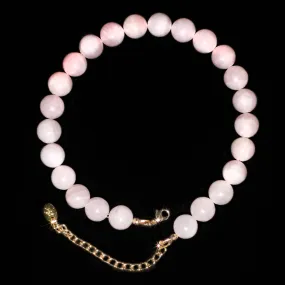 ROSE QUARTZ BEADED CRYSTAL CHOKER