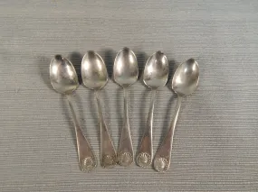 Set of 5 Demitasse Spoons by Brazil Silver - Very Good Vintage Condition