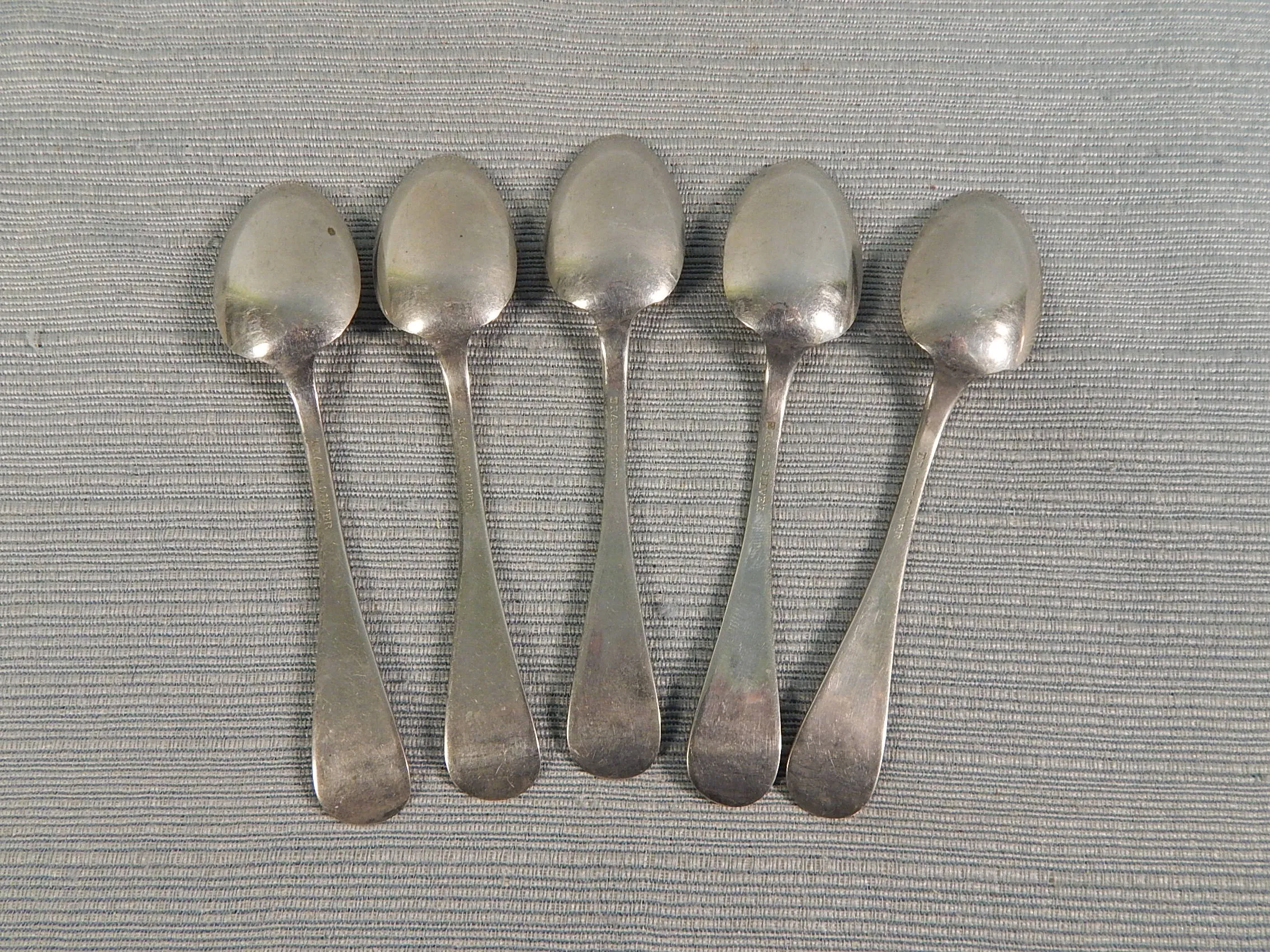 Set of 5 Demitasse Spoons by Brazil Silver - Very Good Vintage Condition