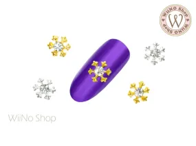 Small Crystal Snowflake Nail Metal Charm - 2 pcs (SN03)