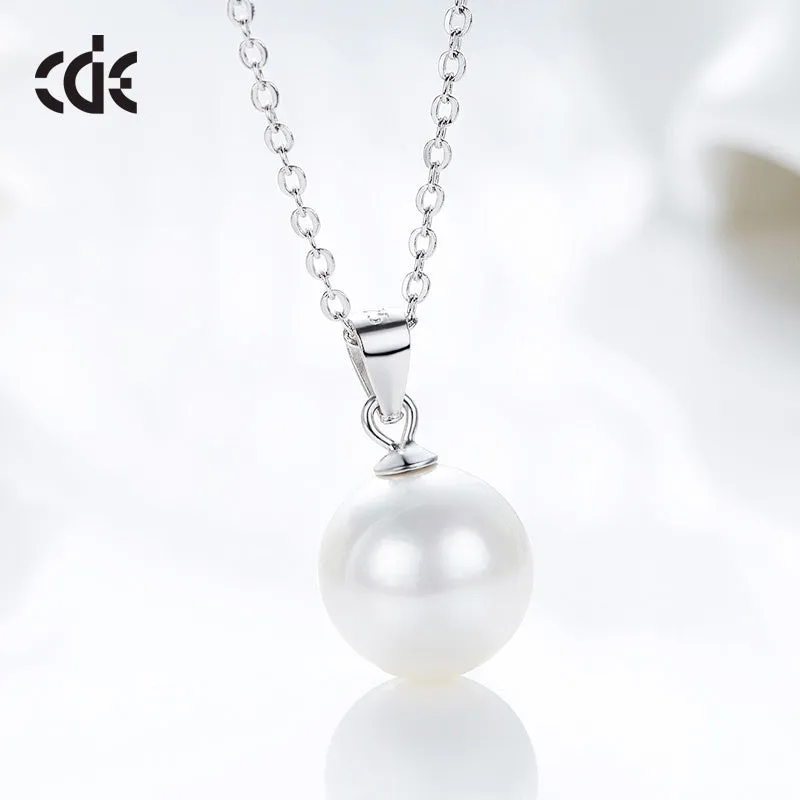 Sterling silver simple little white pearl necklace