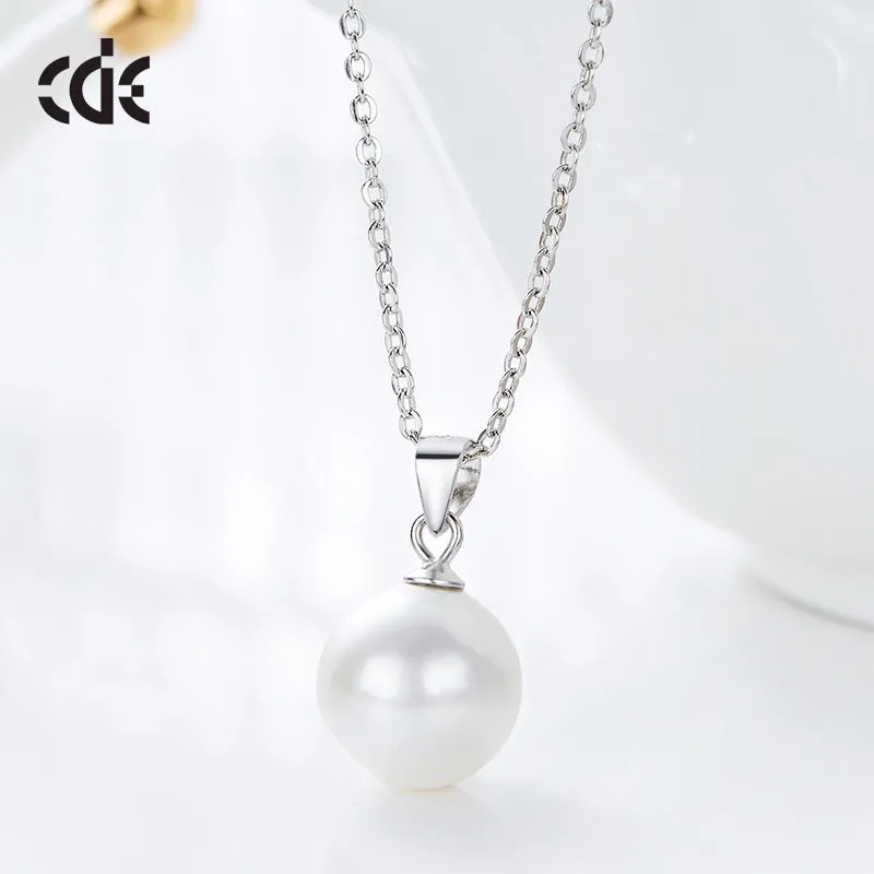 Sterling silver simple little white pearl necklace