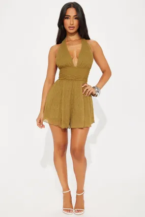 Take Me There Romper - Olive