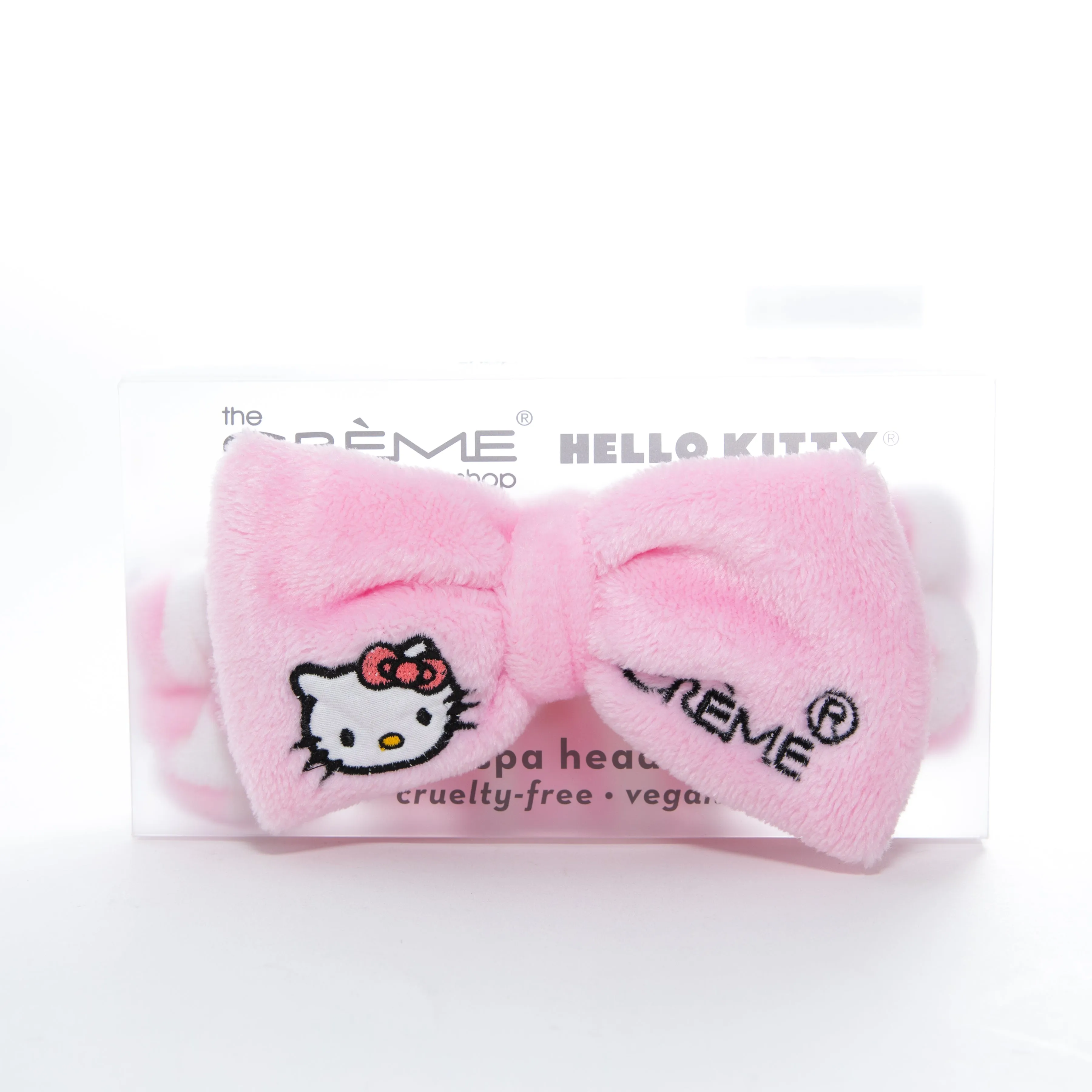 The Crème Shop Hello Kitty Pink White Plush Spa Headband