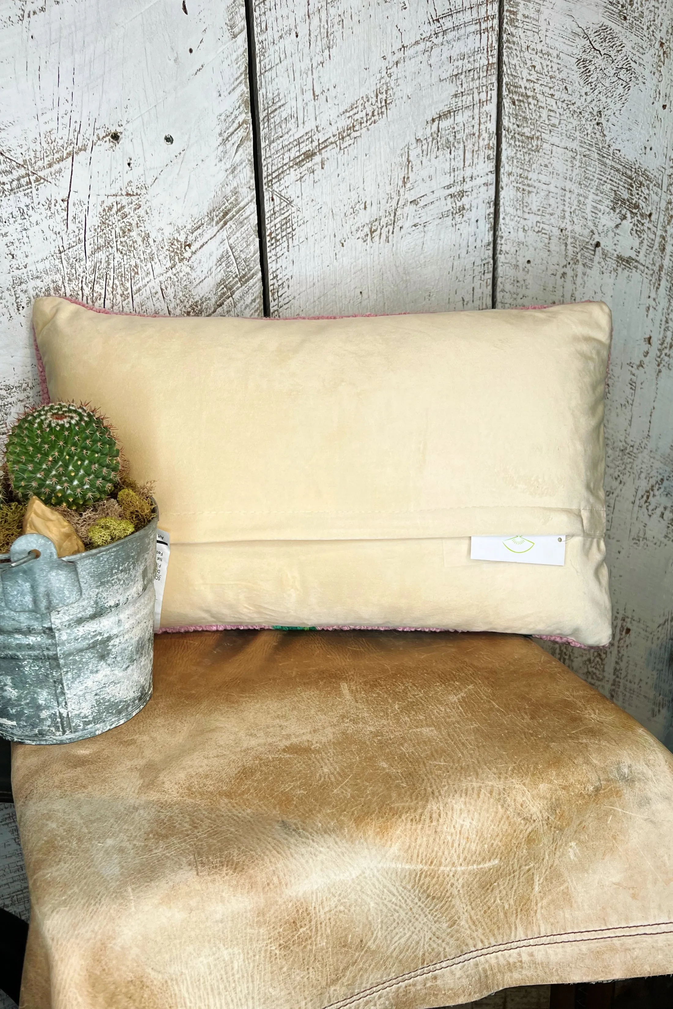 The Floral Cactus ~ Wool Hooked Pillow