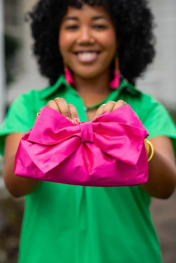 The Mimi Clutch in Hot Pink