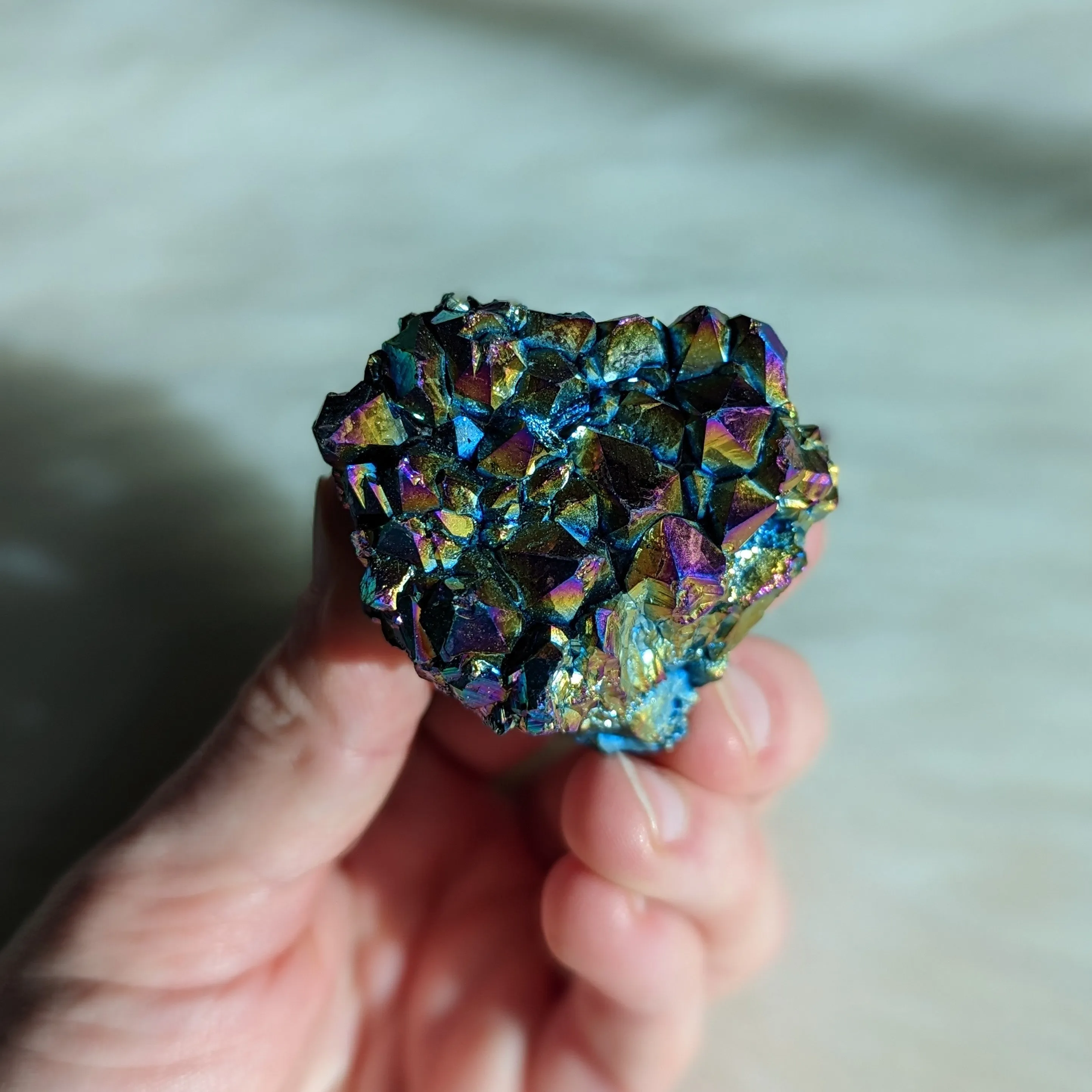 Titanium Rainbow Aura Amethyst Cluster #6 ~ Vibrant and Energetic