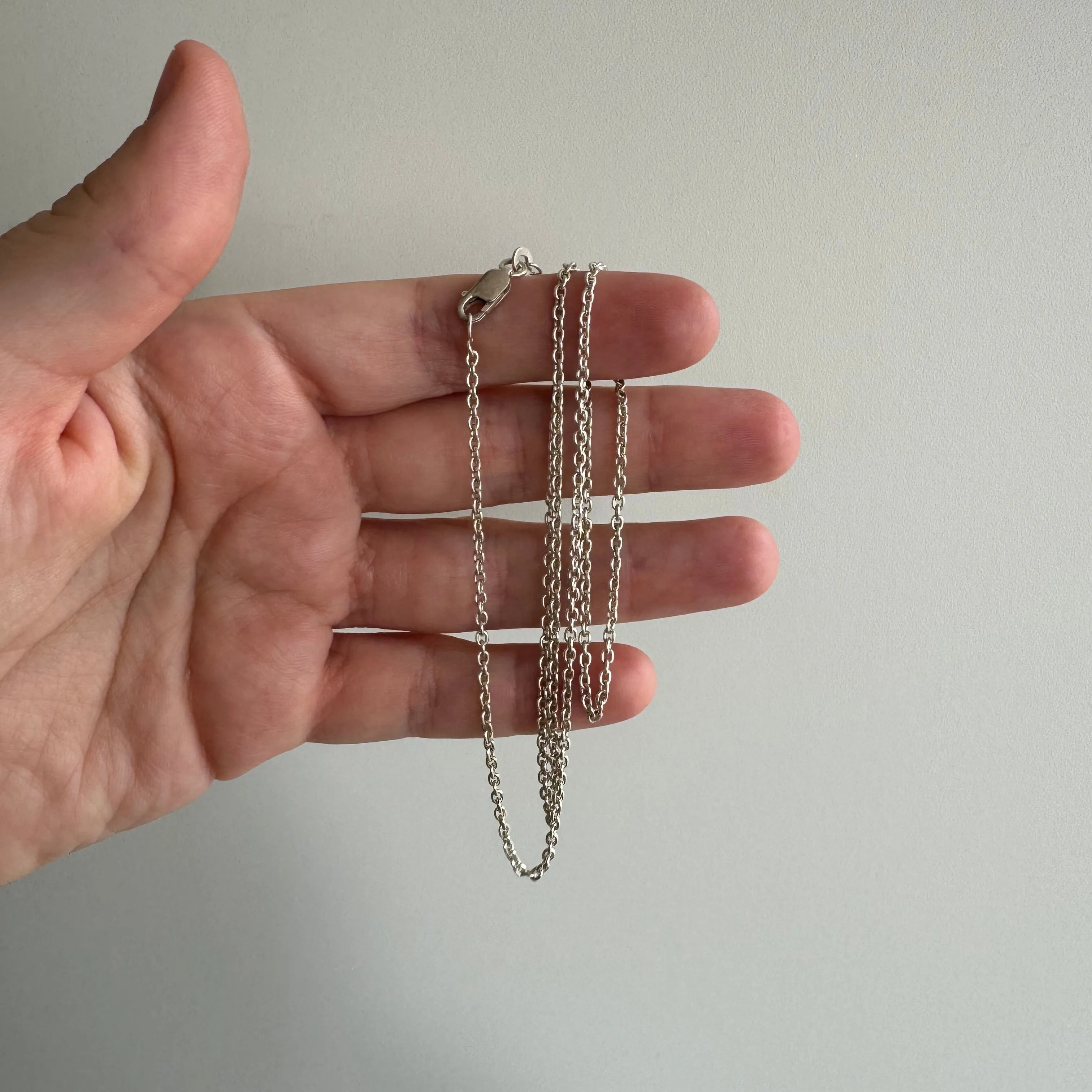 V I N T A G E // perfect cable / sterling silver dainty sturdy cable chain necklace / 20