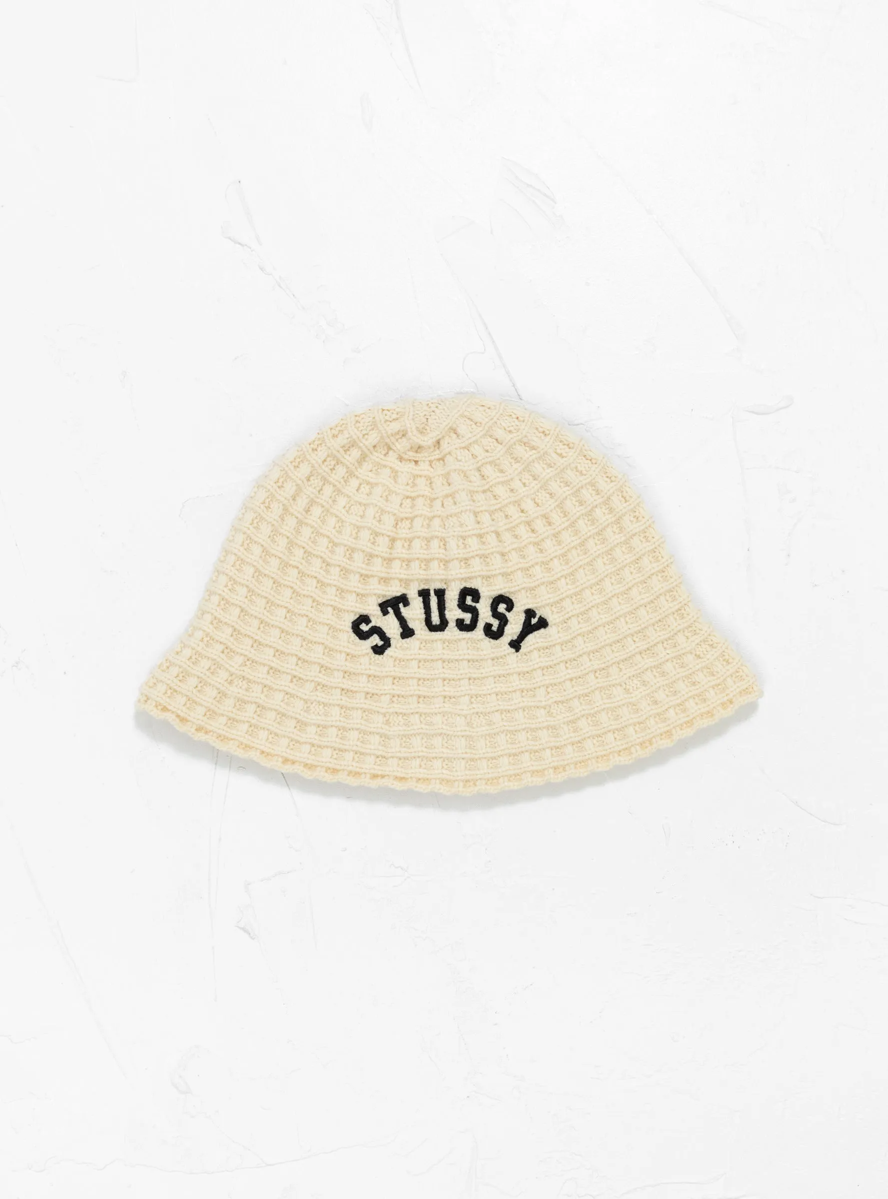 Waffle Knit Bucket Hat Bone