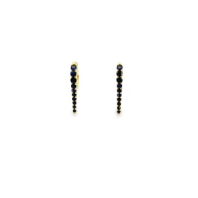 WD1098 14kt Single Blue Sapphire spike Earring